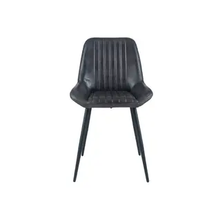 Mariners Genuine Leather Upholstered Dining Chair Ash Black