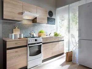 800mm Kitchen Wall Unit Individual Upper Cabinet Cupboard 80cm Sonoma Oak / Wenge Brown from Junona Range