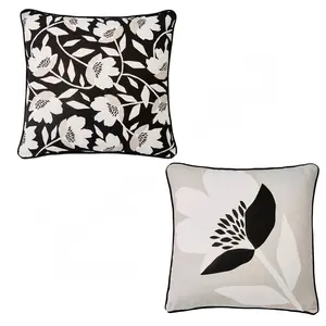 Luna Floral Square Throw Cushion Natural