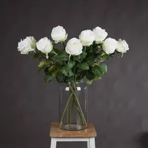 Hill Interiors Rose White Traditional Faux Plant