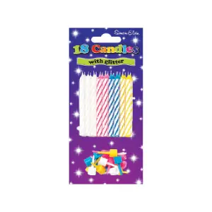 Simon Elvin Glitter Spiral Birthday Candles (Pack Of 6) Multicoloured (One Size)