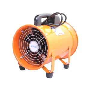 AirTech-UK Portable Blower 8" Commercial Ventilation Axial Metal Exhaust Blower Fan Industrial Extractor Workshop Fan 8"