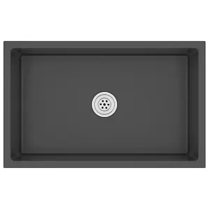 Berkfield Handmade Kitchen Sink Black Stainless Steel