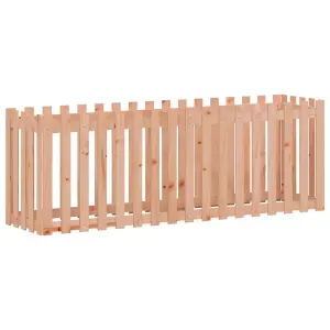 Berkfield Garden Raised Bed with Fence Design 200x50x70 cm Solid Wood Douglas