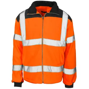 Hi Vis 2 Tone Fleece Orange Blue Rain Patch EN471-3 GO/RT 3279-4XLarge