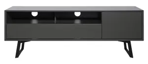 Carbon TV-Stand with 1 Flap and 1 Door Grey