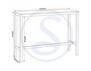 Athens Breakfast Bar Set Concrete Effect with Black Metal Legs