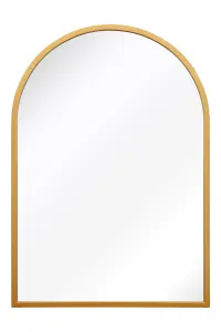 MirrorOutlet The Arcus Gold Metal Framed Arched Wall Mirror 100CM X 70CM