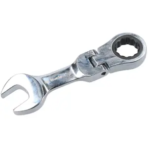 19mm Stubby Metric Flexible Flexi Head Ratchet Combination Spanner 72 Teeth