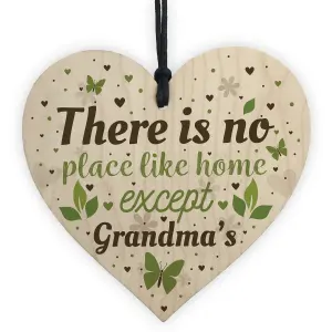 Red Ocean Grandma Nan Christmas Birthday Gifts Hanging Wooden Heart Sign Xmas Home Keepsake