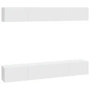 Berkfield Wall TV Cabinets 4 pcs White 100x30x30 cm