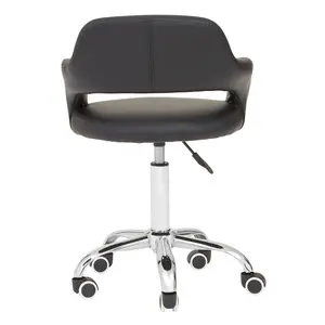 Maison by Premier Black PU Home Office Chair with Curved Back