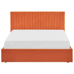 Velvet EU King Size Ottoman Bed Orange VION