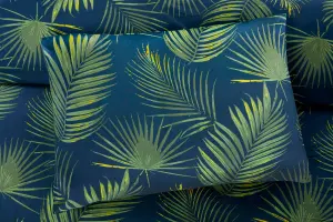 Tropical Palma Leaves Duvet Set King Green