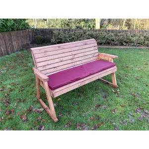 Traditional Three Seater Rocker With 1 x Winchester Cushion Burgundy, 1 x Scatter Cushion Burgundy & 1 x Fitted Cover