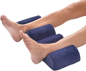 Memory Foam Leg Support Cushion - Comfortable Hinge Design Knee, Feet or Thigh Pillow with Machine Washable Soft Velour Cover