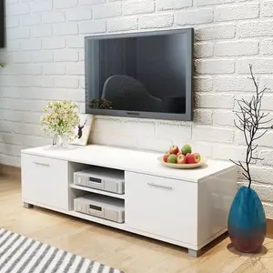 Berkfield TV Cabinet High-Gloss White 120x40.3x34.7 cm