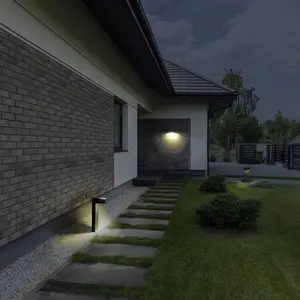 Luminosa Top LED Outdoor Bollard Urban grey, Sandblasted, Warm-White 3000K, IP44