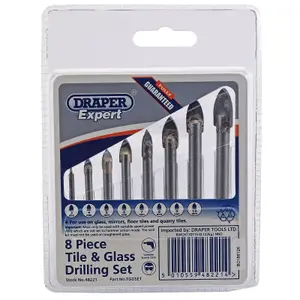 Draper Expert Tile and Glass Drill Bit Set (8 Piece) 48221