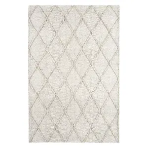 Cream Modern Luxurious Handmade  Geometric Easy to Clean Rug For Bedroom LivingRoom and Dining Room -160cm X 230cm