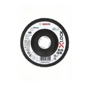 Bosch Professional X-LOCK Flap Discs - Angled Version, Fibre Plate, 115mm, G 40, X571 - Best for Metal