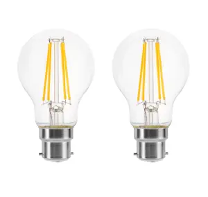 100w Equivalent LED Traditional Looking Filament Light Bulb A60 GLS B22 Bayonet 6.6w LED - Warm White - Pack of 2