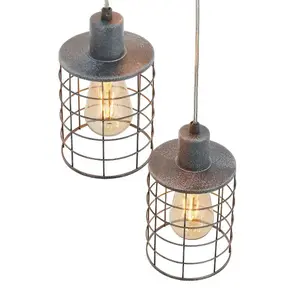 Keaton 3 Light Pendant Concrete Effect Ceiling Light