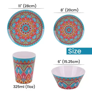 16pcs Melamine Dinnerware Set, Moroccan Design