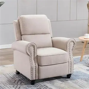 Beige Fabric Duxford Pushback Recliner Armchair | Push | Furniture Online