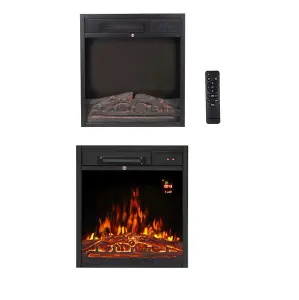 Modern Electric Fireplace with Remote Control, Triangle LED Log Fire