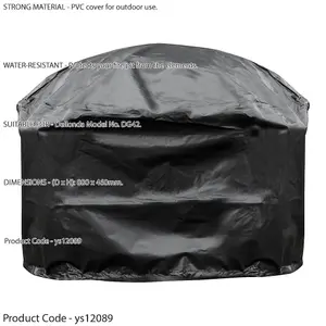 Durable Outdoor Fire Pit Cover for ys12101 - Black PVC, Water Resistant 880mm x 460mm