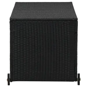 Berkfield Garden Storage Box Black 120x65x61 cm Poly Rattan