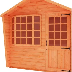 6ft x 10ft (1.75m x 2.95m) Wooden Bay Window Tongue and Groove APEX Summerhouse (12mm T&G Floor + Roof) (6 x 10) (6x10)