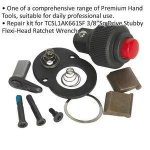 Durable 3/8 Inch Square Drive Repair Kit for 72-Tooth Ratchet Wrench