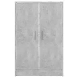 Berkfield Shoe Cabinet Concrete Grey 60x35x92 cm Engineered Wood