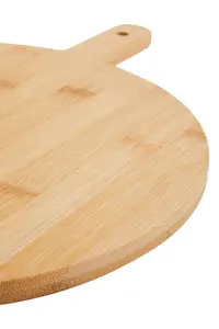 Interiors by Premier Bamboo Wood Chopping Board, Natural Wood Round Chopping Board For Kitchen Counter Top, Wood Chopping Board