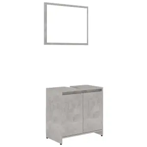 Berkfield Bathroom Furniture Set Concrete Grey Engineered Wood