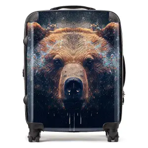 Brown Bear Face Splashart Suitcase - Large