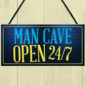 Red Ocean Man Cave Signs And Plaques Neon Effect Shed Sign Door Wall Plaque Dad Grandad Gift