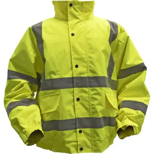 High Visibility XL Yellow Jacket with Quilted Lining for Work Safety