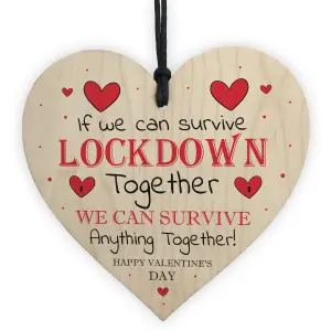 Red Ocean Lockdown Valentines Day Gifts Novelty Wood Heart Sign Gifts For Him Boyfriend Gifts For Him