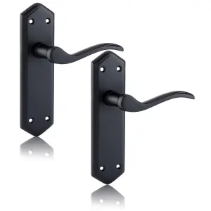 XFORT Matt Black London Suite Lever Latch Handles, Door Handles