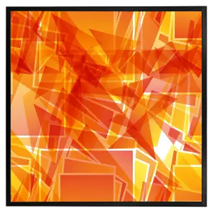 Orange geometric (Picutre Frame) / 30x30" / Brown