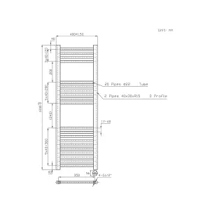 Right Radiators Prefilled Thermostatic Electric Heated Towel Rail Straight Ladder Warmer Rads - Chrome 1200x400 mm