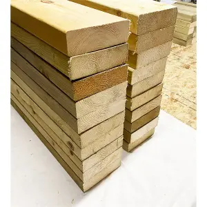 PACK OF 20 - LENGTH 4.8m - Structural Graded C24 Timber 8" x 2" Joists (Decking) 47mm x 200mm (8 x 2) - Pressure Treated Timber