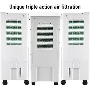 MYLEK Air Cooler Portable Evaporative Fan Large 20L Water Tank Oscillating Humidifier 70W Cooling Remote Control Bedrooms Home