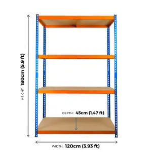 NEW 4 Tier Heavy Duty Storage Racking 1800h x 1200w x 450d mm 300kg