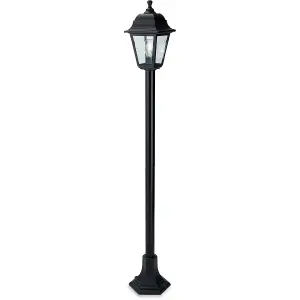 Luminosa Oslo 1 Light Post Lantern Black Resin IP44, E27