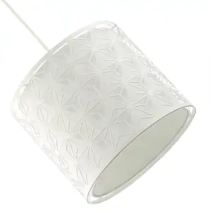 Modern Geometric Pendant Lighting Shade with Inner White Cotton Drum Diffuser