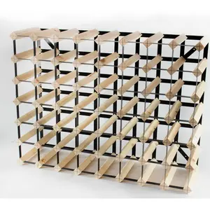 Liddle 56 Bottle Wine Rack Natural Pine / Black Steel